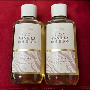 Bath & Body Works Cozy Vanilla Bourbon 10 oz Body Wash Lot Of 2 NEW